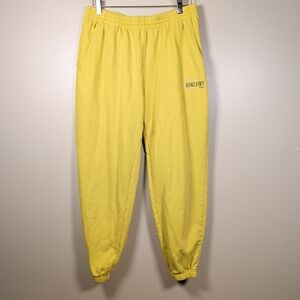 Women's Savage x Fenty Large Yellow Sweatpants Lounge Pants Drawstring Joggers L